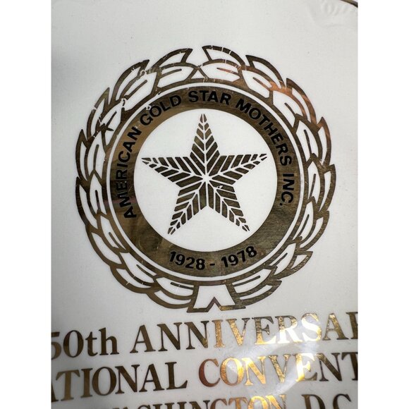Vintage Collectible American Gold Star Mothers 50th Anniversary Plate 1978 Washi - Picture 3 of 13